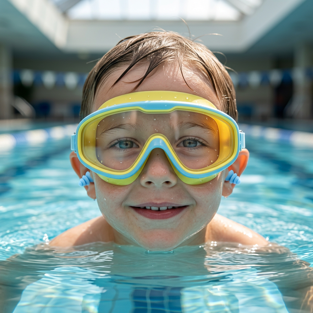 Kids Swimming goggles with large frames and anti-fog system