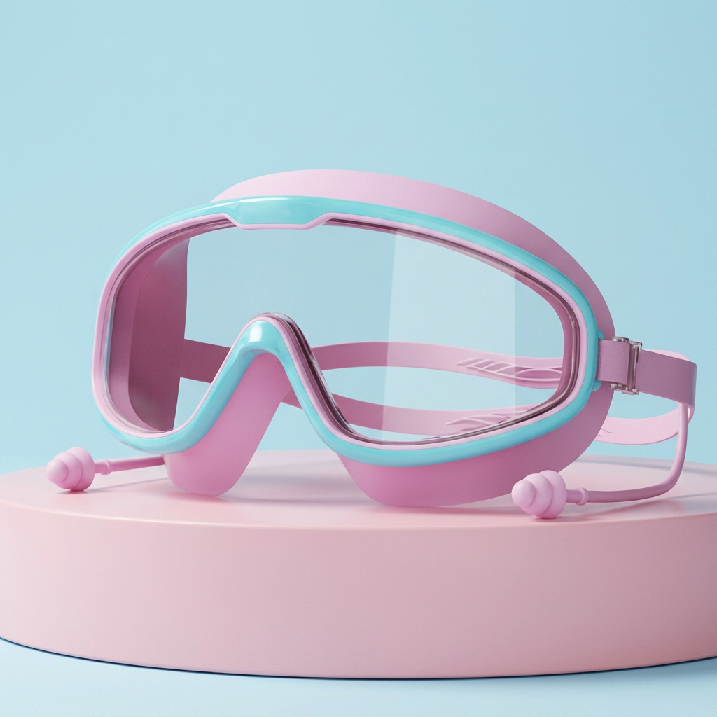 Kids Swimming goggles with large frames and anti-fog system
