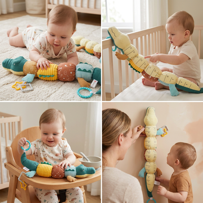 Sensory Plush Rattle and Music Crocodile