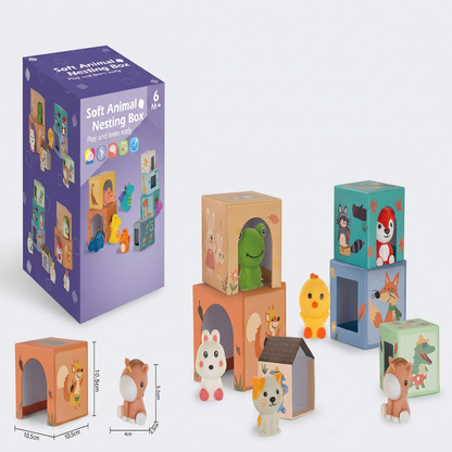 Educational farm finger puppet stacking game