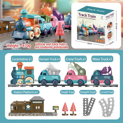 Musical train toy with various trailers