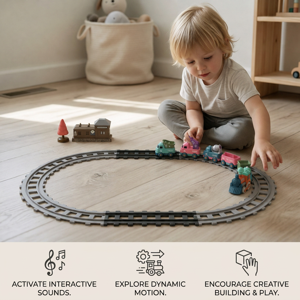 Musical train toy with various trailers