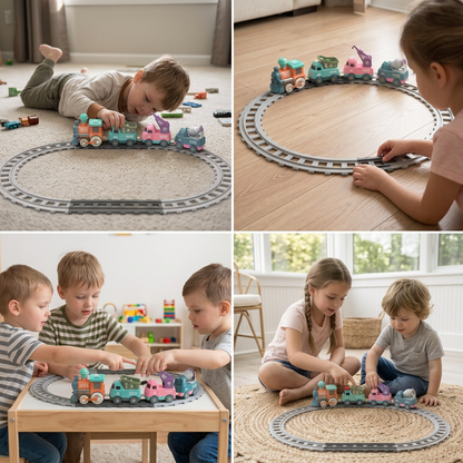 Musical train toy with various trailers