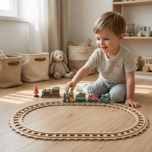 Musical train toy with various trailers