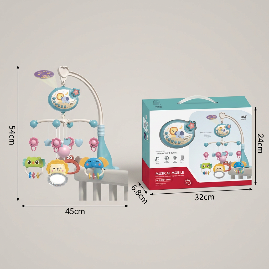 Baby crib music mobile rattle toy
