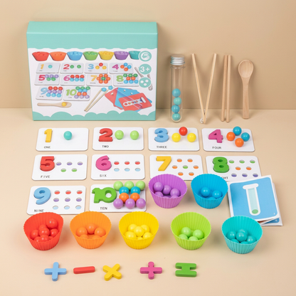 Montessori Wooden Bead Sorting Game