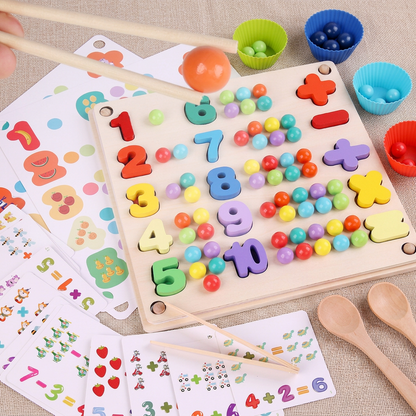 Montessori Wooden Bead Sorting Game
