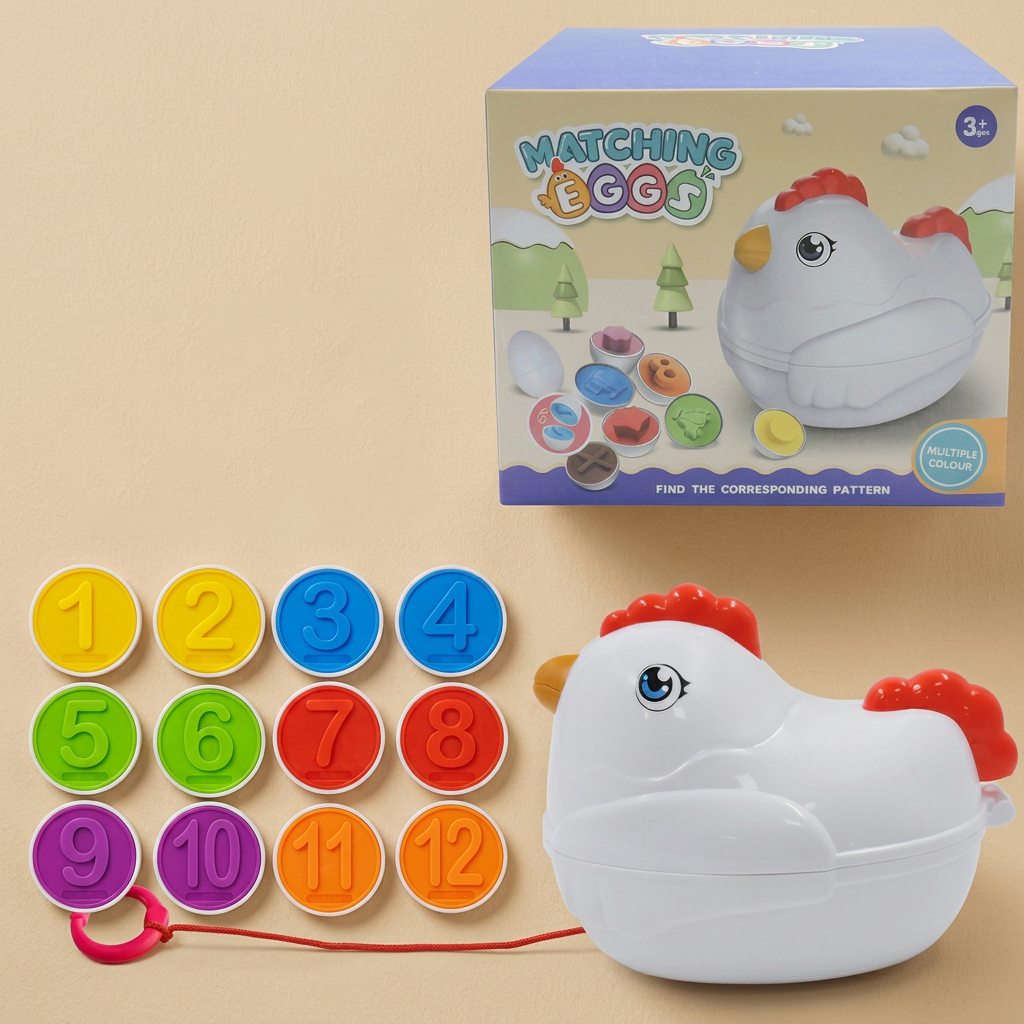 Color shape educational toy egg shell