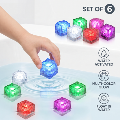 Light-up bath cubes toy for children Set of 6