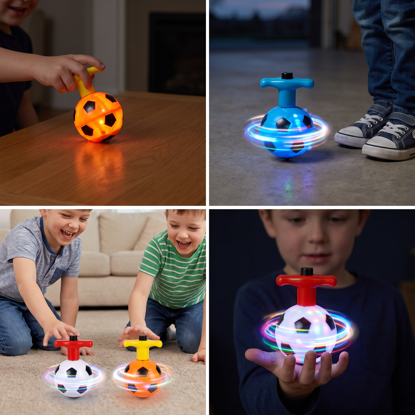 Luminous LED football spinning top Toy