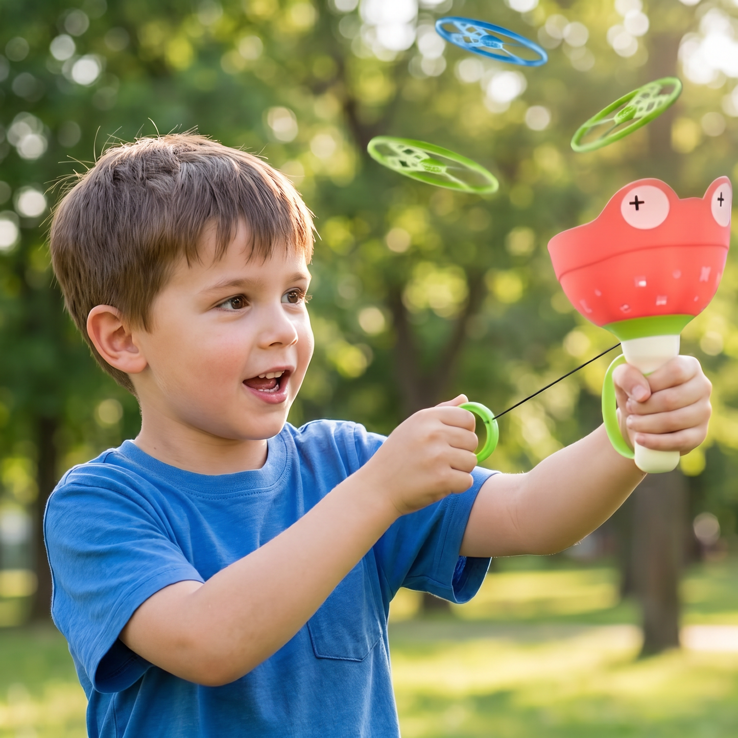 Flying propeller toy with string starter