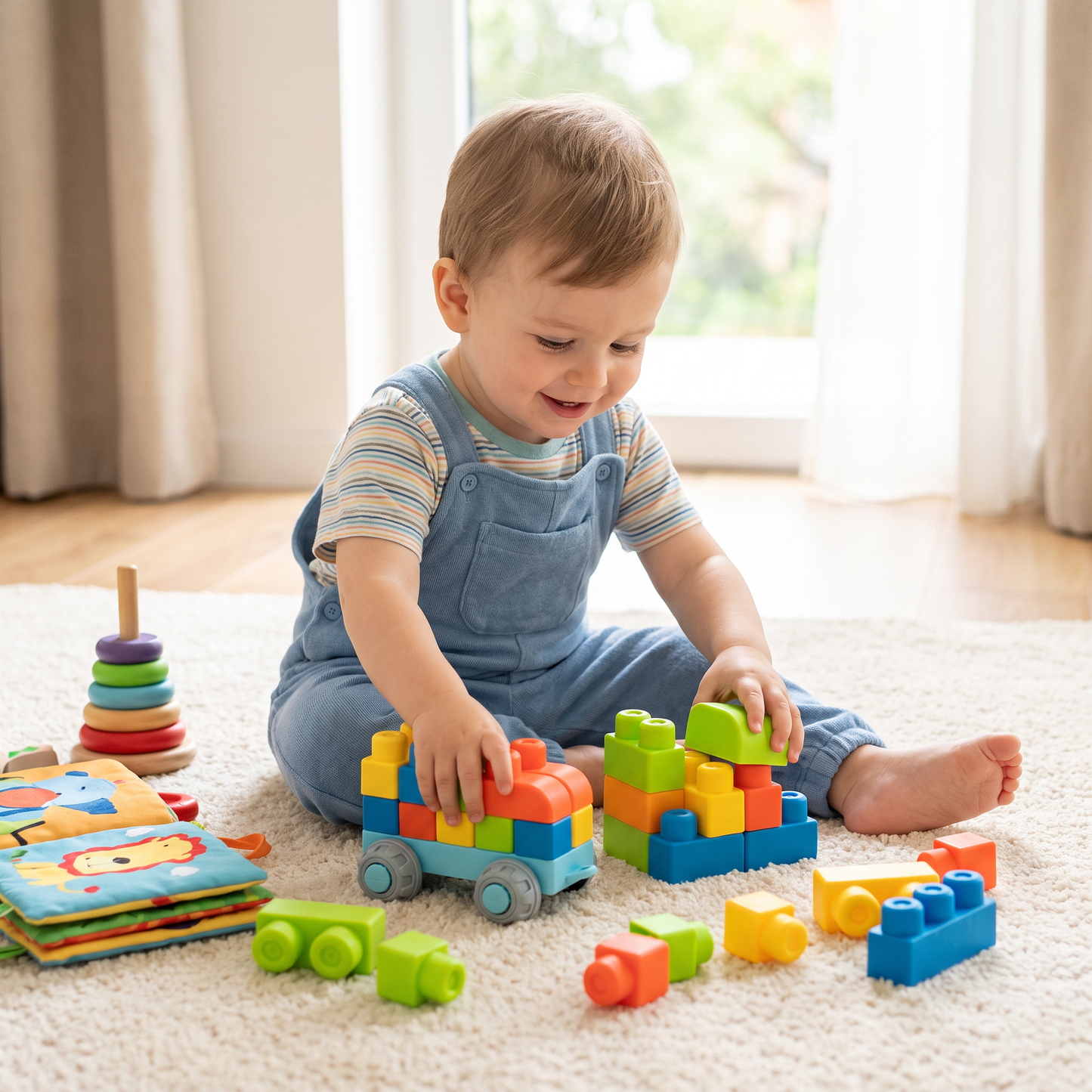 Children's Safe Rubber Building Blocks for Early Education