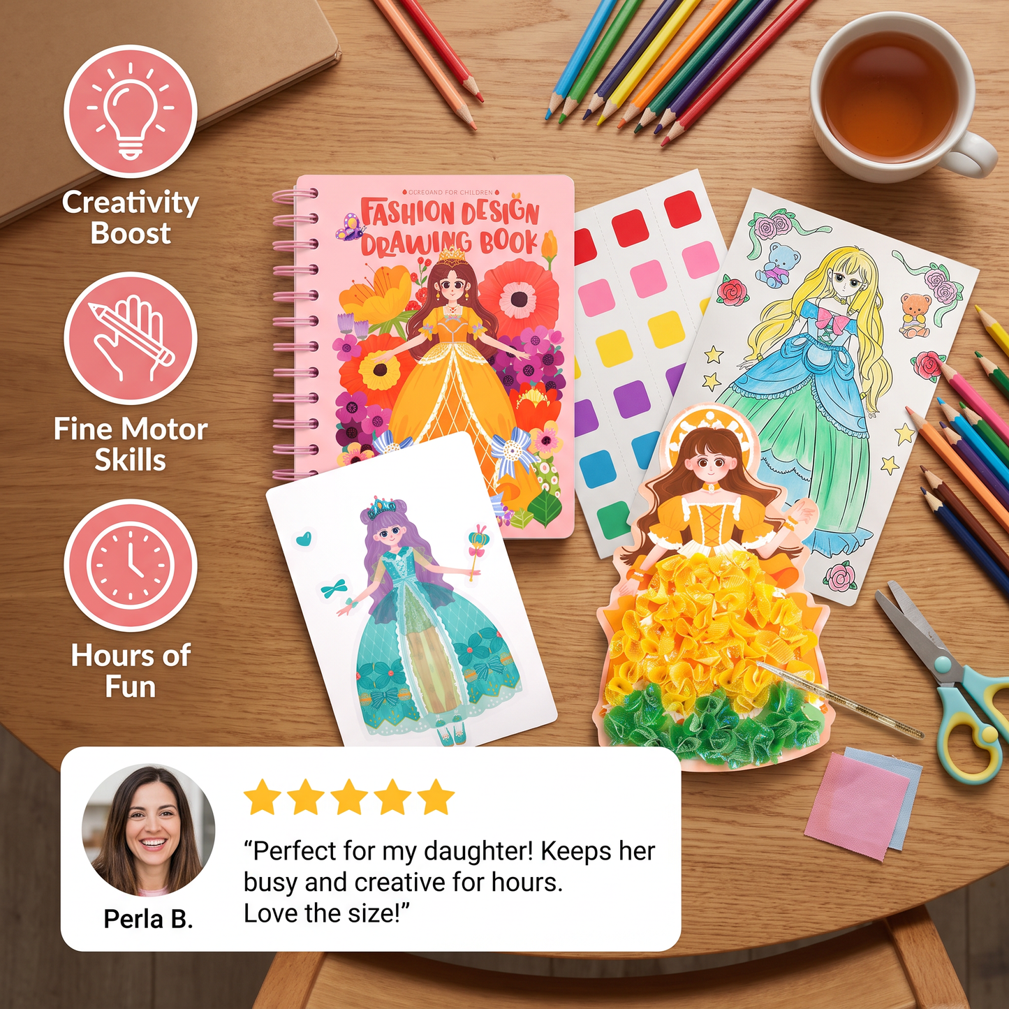 Princess Fashion Design Drawing and Craft Book