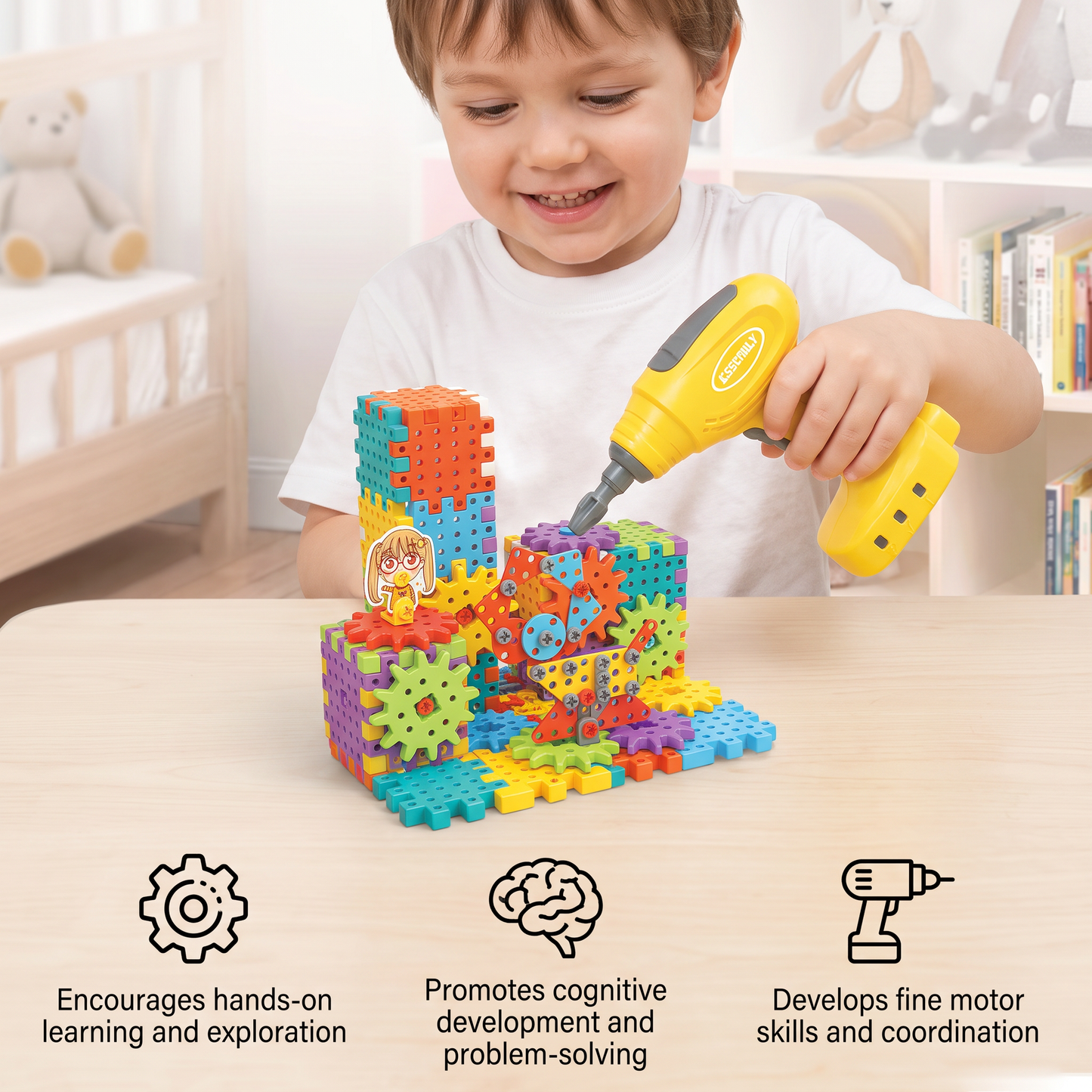 Montessori 3D Gear and Puzzle Blocks