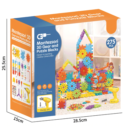 Montessori 3D Gear and Puzzle Blocks