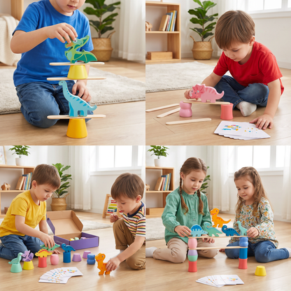 Montessori Dinosaur Stacking Game