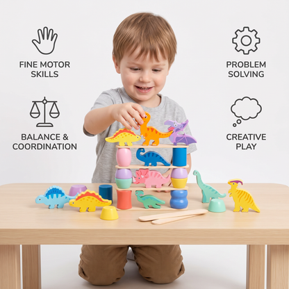 Montessori Dinosaur Stacking Game