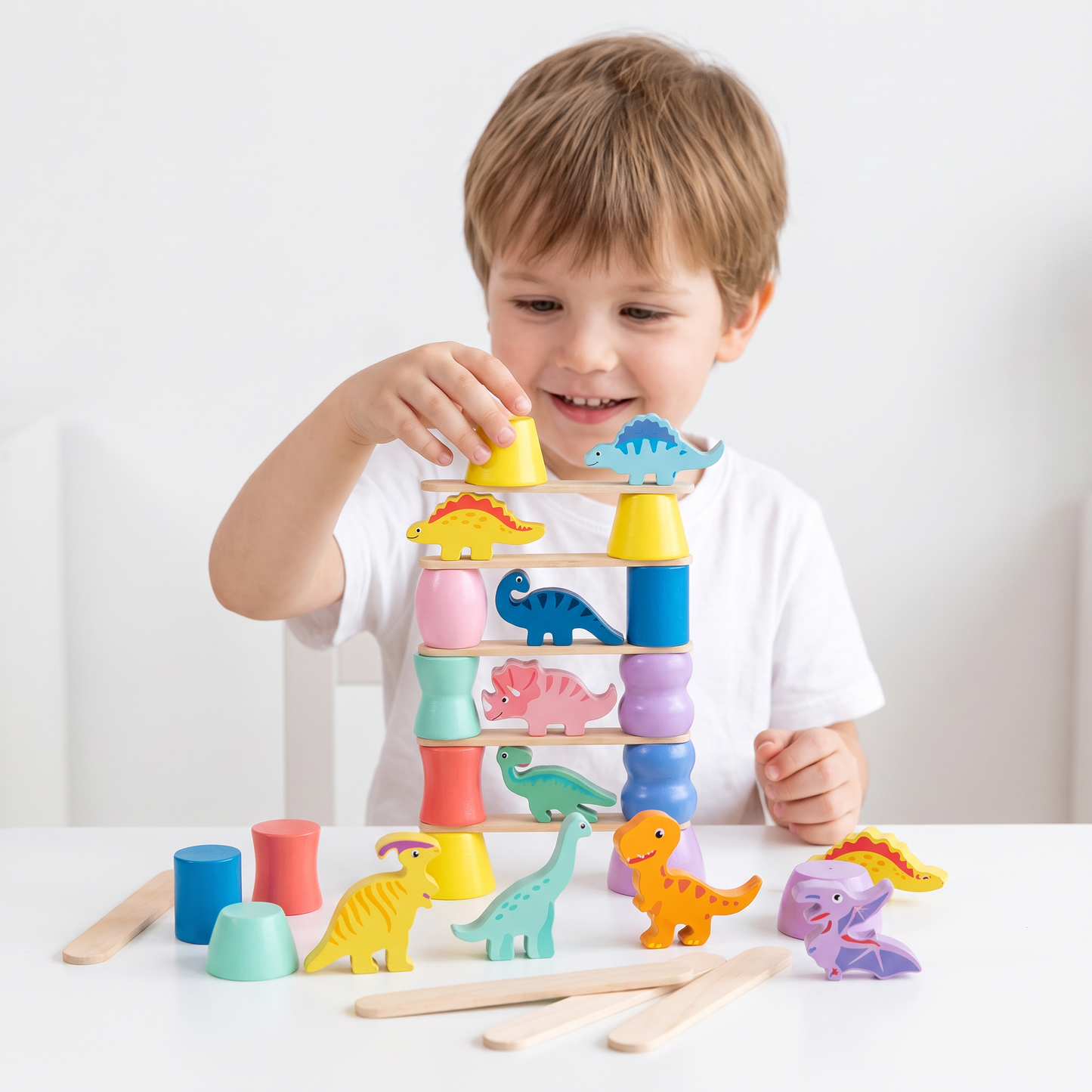 Montessori Dinosaur Stacking Game