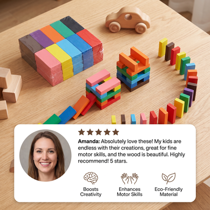 Montessori Wooden Domino Stones