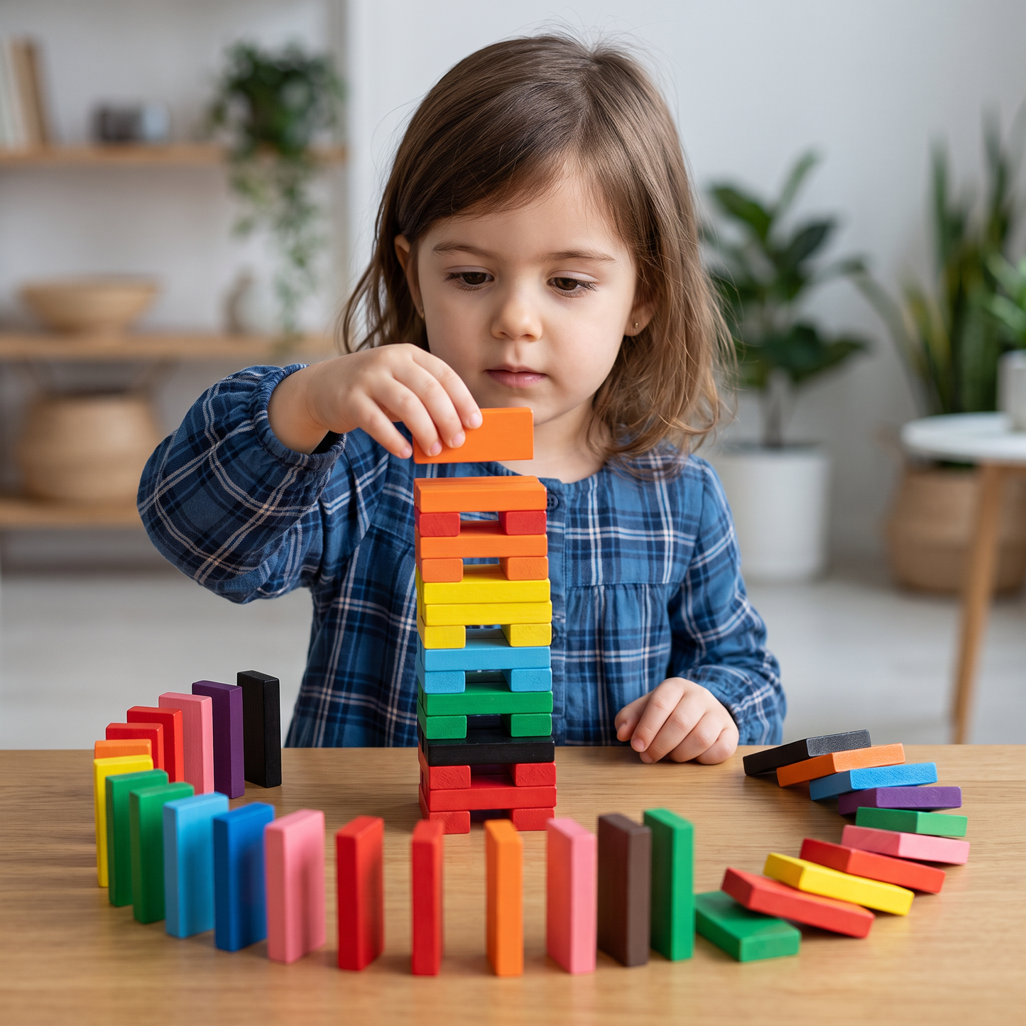 Montessori Wooden Domino Stones