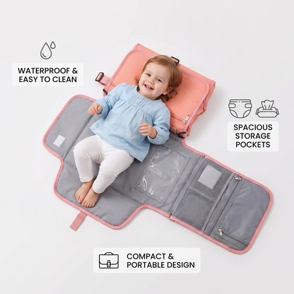 Compact Changing Mat with Pockets for On-the-Go