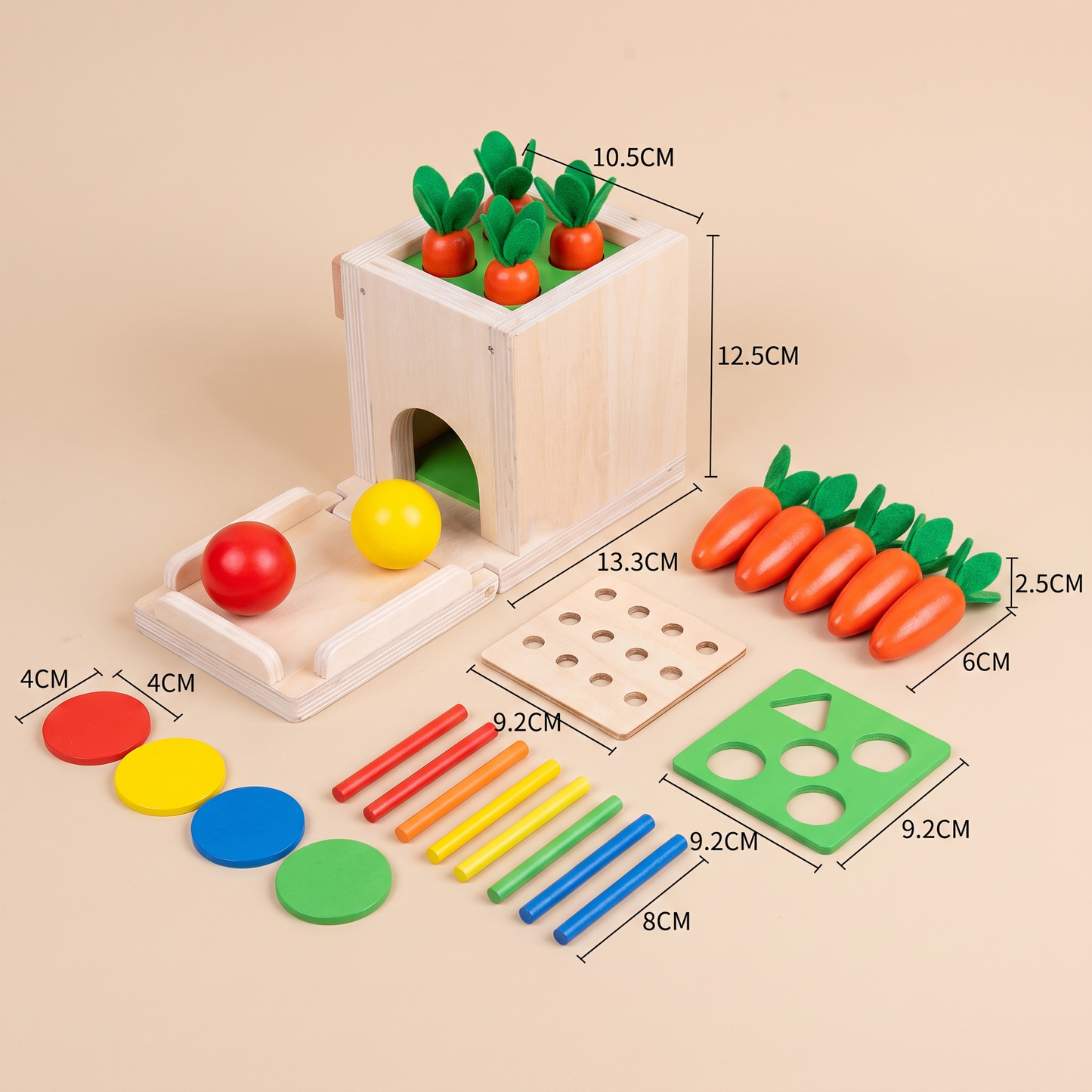 5in1 Montessori Learning Toy Set Made of Wood