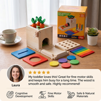 5in1 Montessori Learning Toy Set Made of Wood