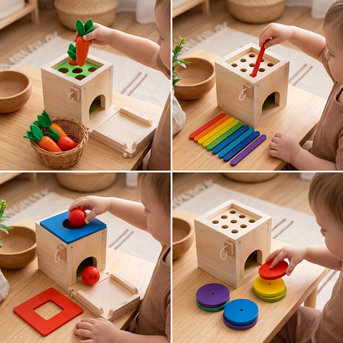 5in1 Montessori Learning Toy Set Made of Wood