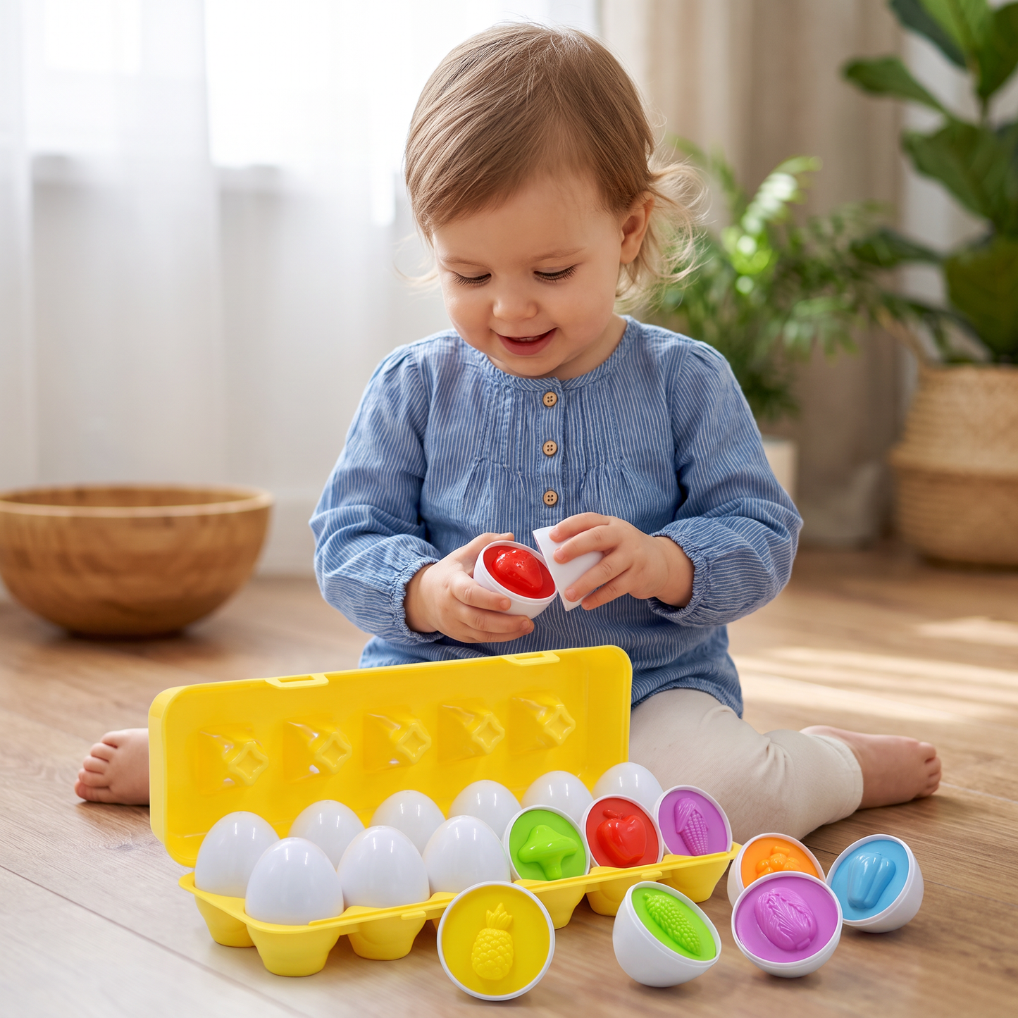 Montessori shapes and colors eggs