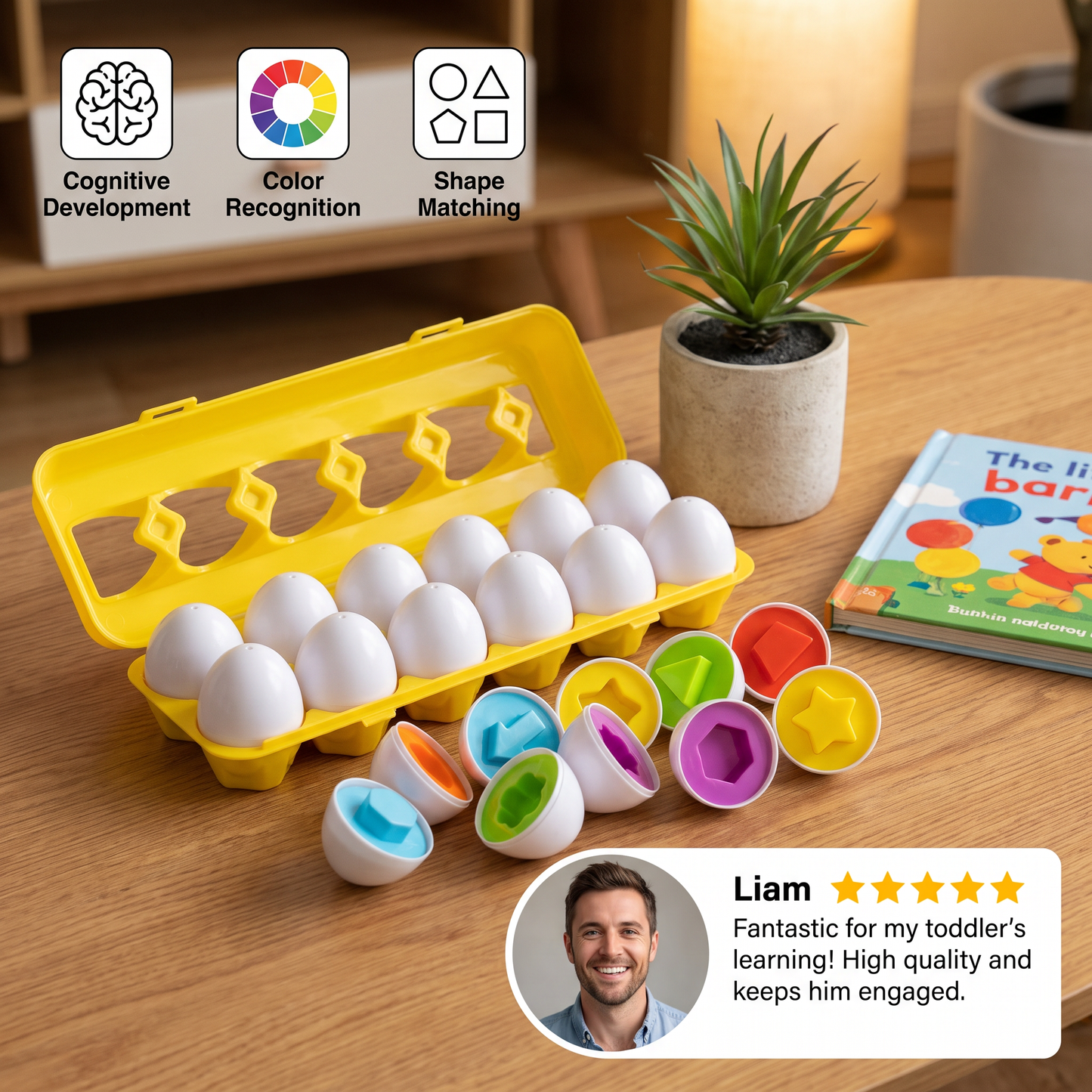 Montessori shapes and colors eggs