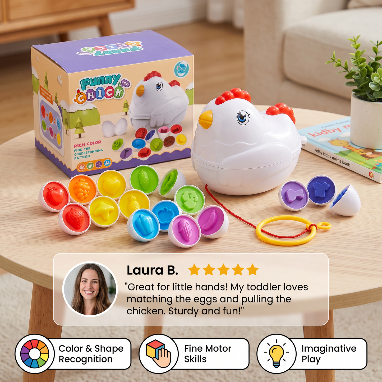 Color shape educational toy egg shell