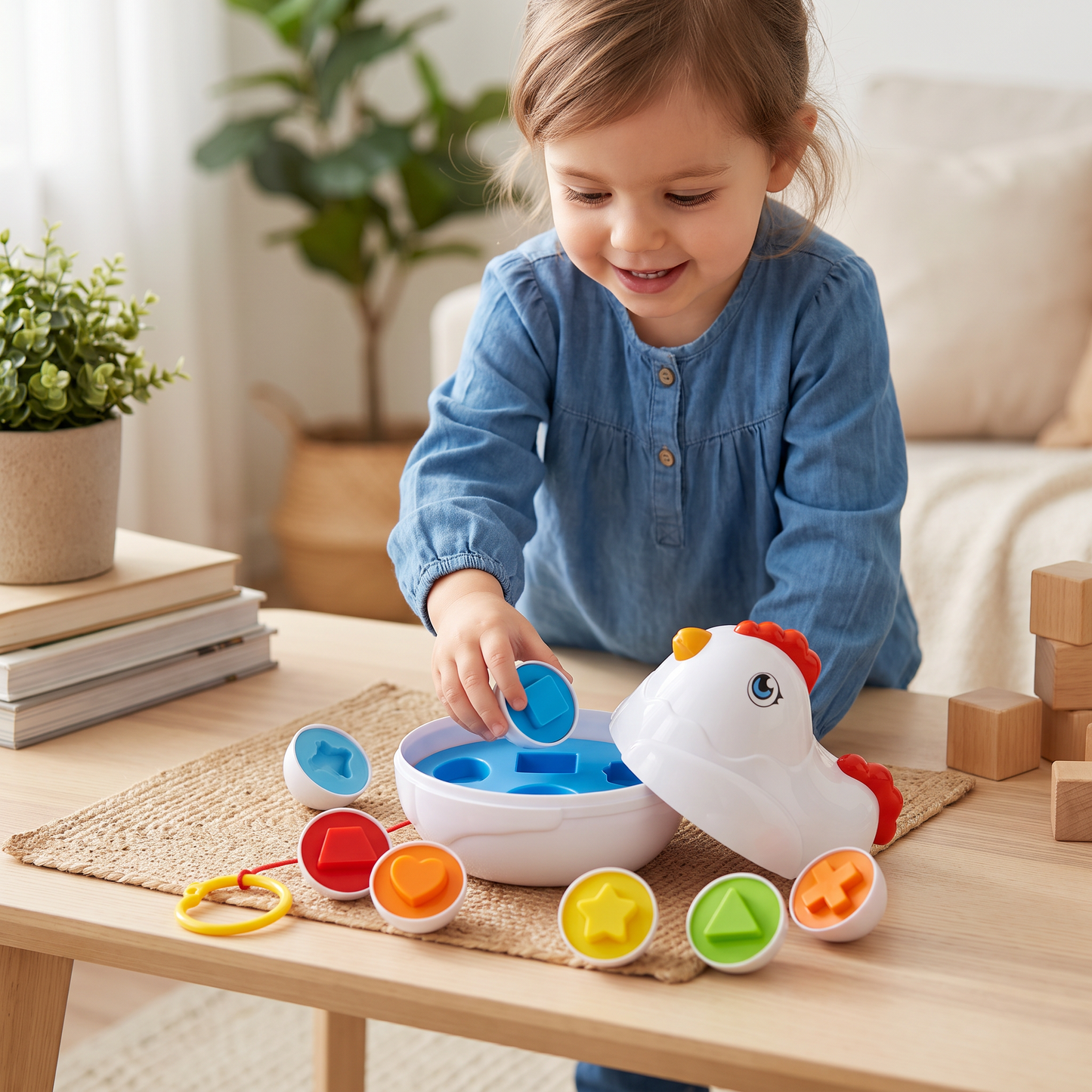 Color shape educational toy egg shell