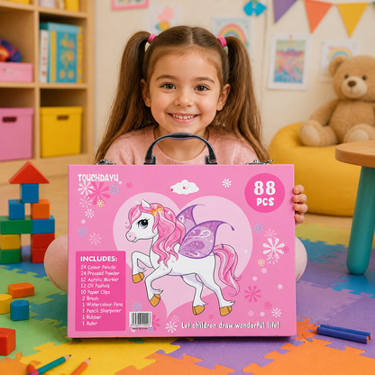 88-Piece Creative Art Case for Little Artists