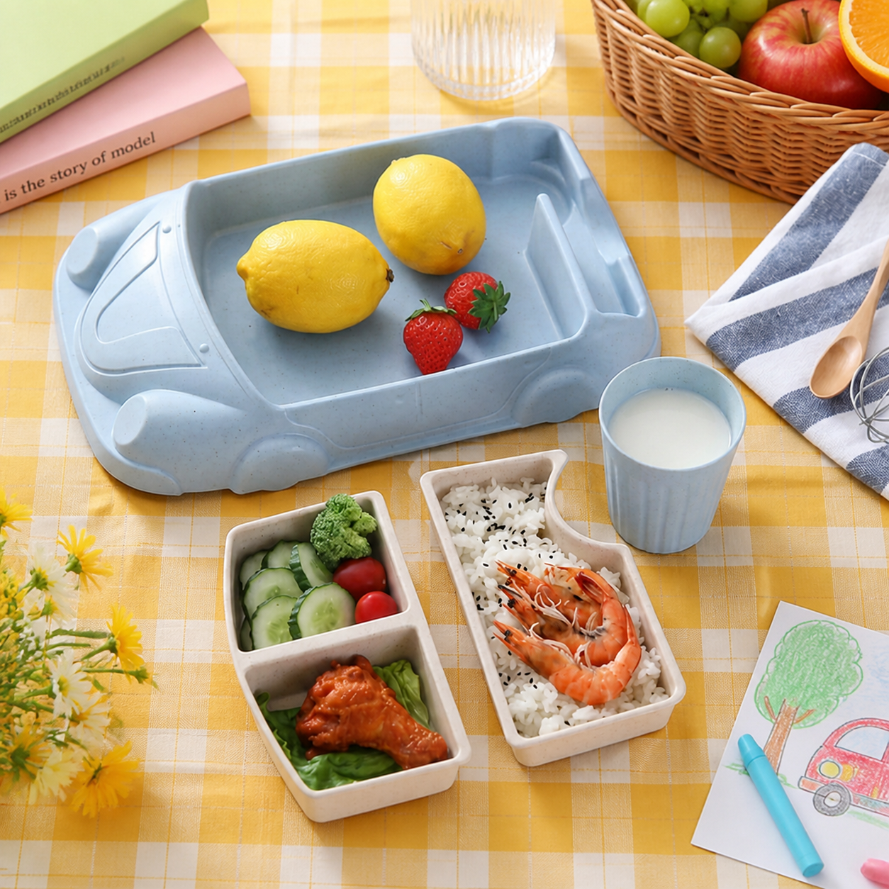 Kids Dinnerware Set in Car Design