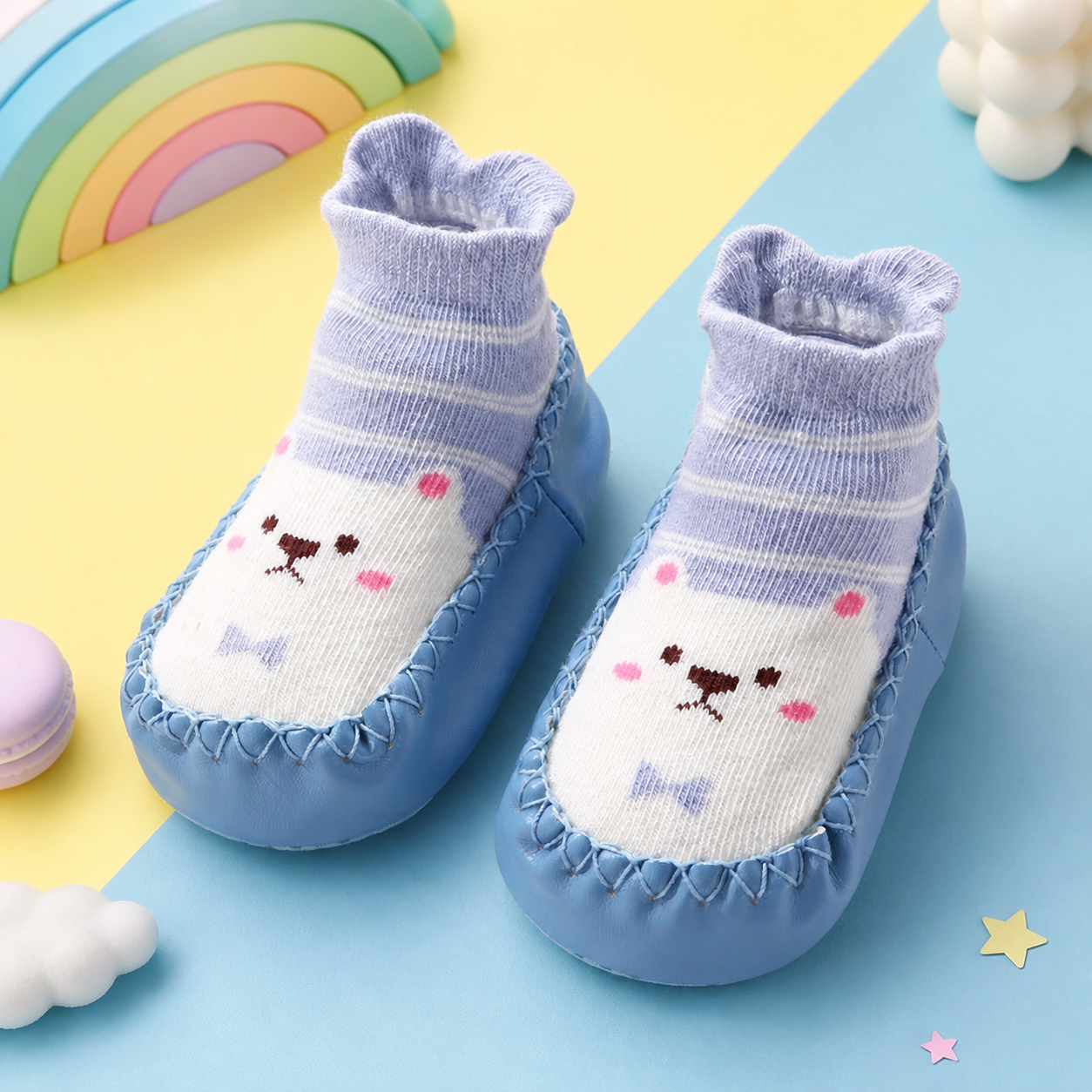 Baby Breathable Sock Shoes – Non-Slip Soft Sole Walking Socks for Infants & Toddlers