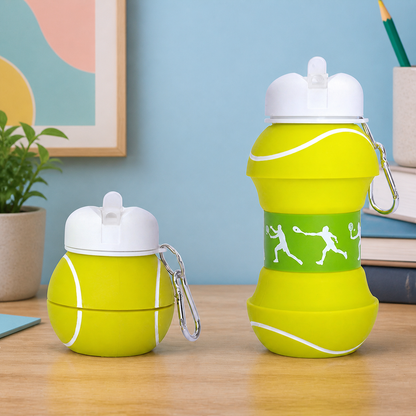 Foldable & Durable Silicone Football Water Bottle