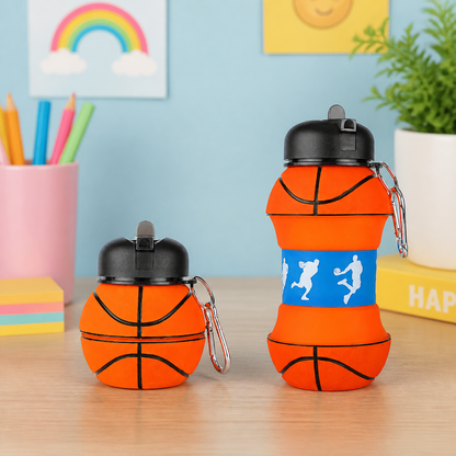 Foldable & Durable Silicone Football Water Bottle