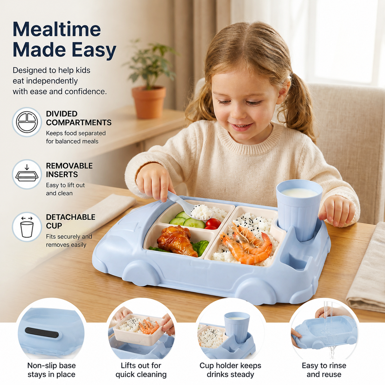 Kids Dinnerware Set in Car Design