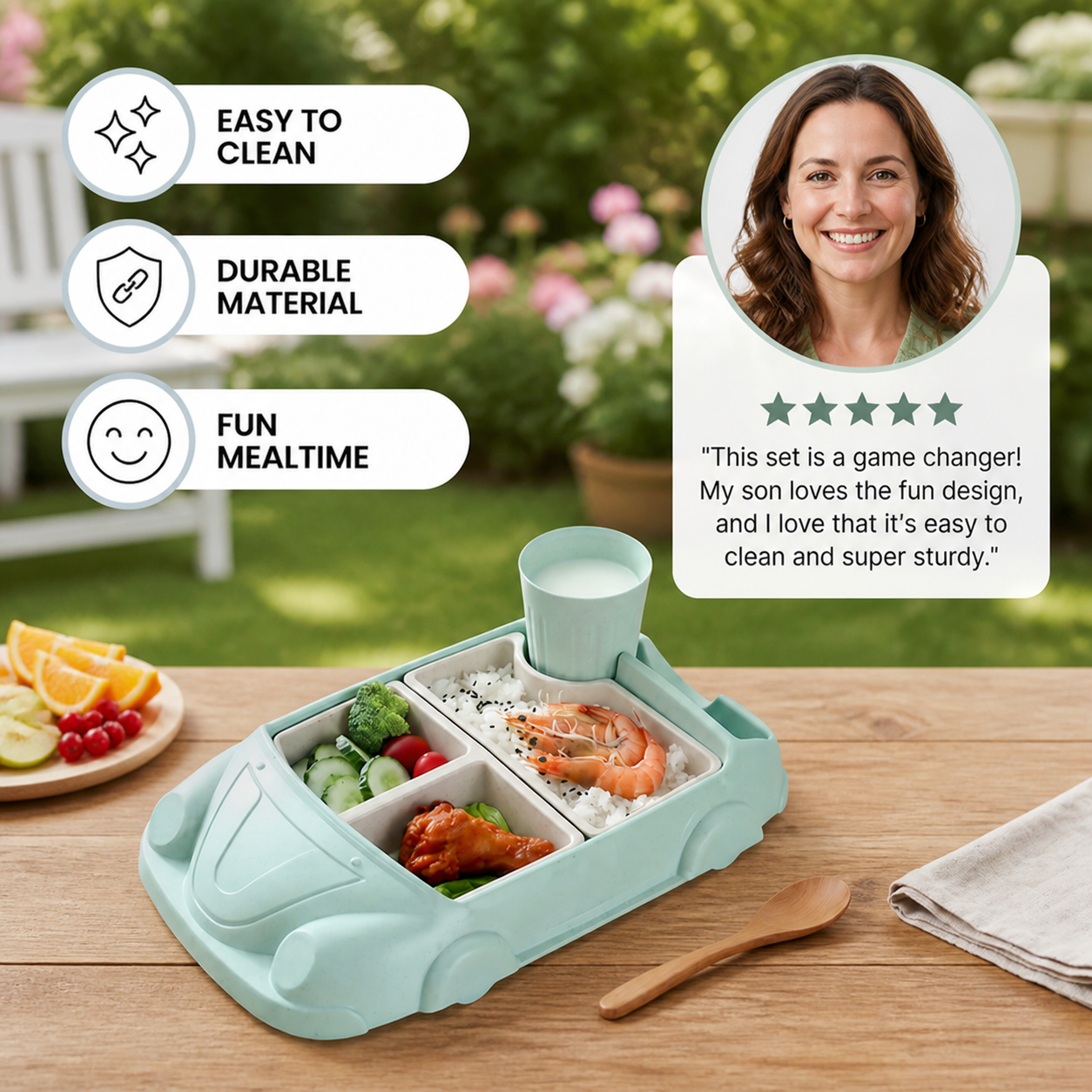 Kids Dinnerware Set in Car Design