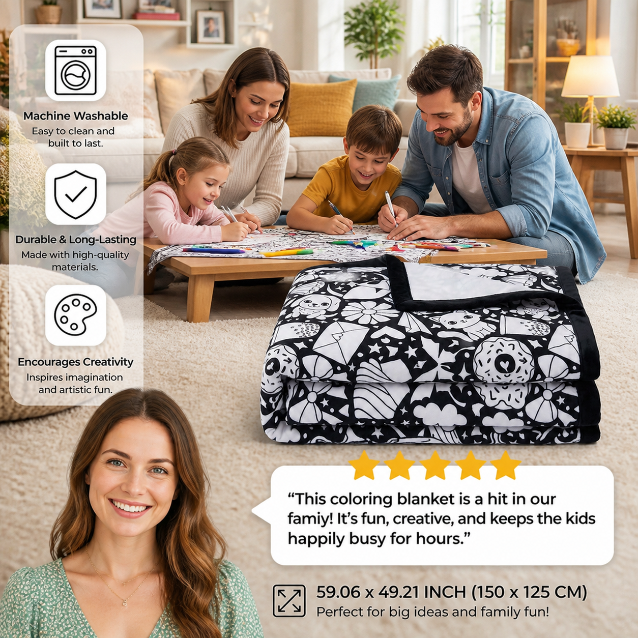 DIY Colouring Blanket for the whole family