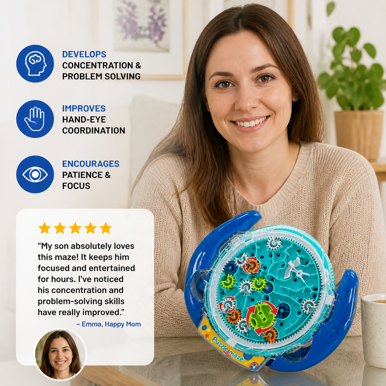 3D ball maze wheel – skill and learning game