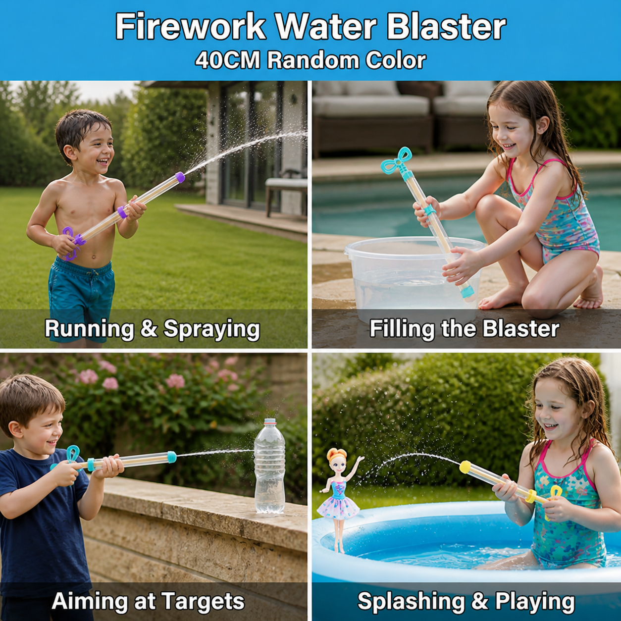 Kids Water Spray Blaster – Handheld Pull Spray Toy for Outdoor Fun