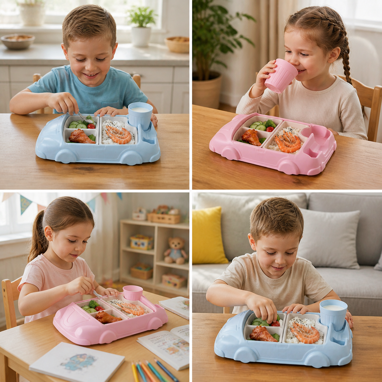 Kids Dinnerware Set in Car Design
