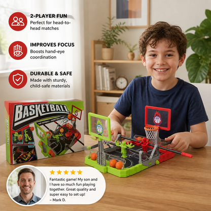 Mini Basketball Battle Game – 2-Player Tabletop Hoops Challenge