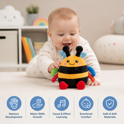 Interactive Musical Tummy Time Bee Plush Toy