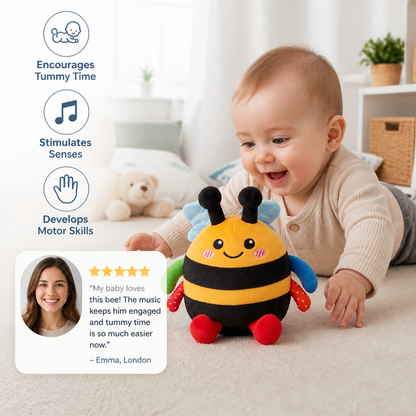Interactive Musical Tummy Time Bee Plush Toy