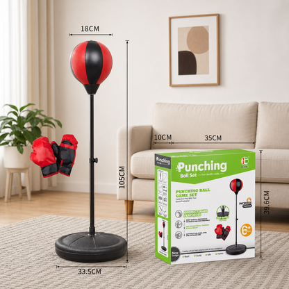 Kids Boxing Set with Standing Punching Bag & Gloves – Adjustable Height Training Set for Ages 3–8