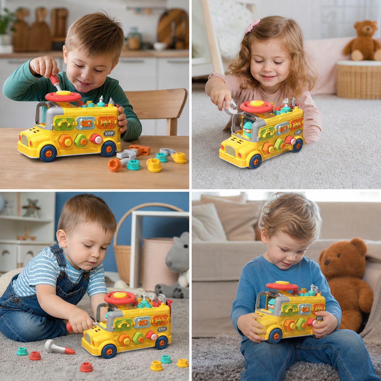 7-in-1 Montessori Screw Bus – Build & Fine Motor Skills Learning Toy