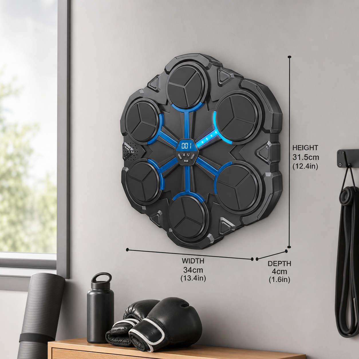 Bluetooth Music Boxing Trainer – Interactive Wall Punching Target with Lights & Sound