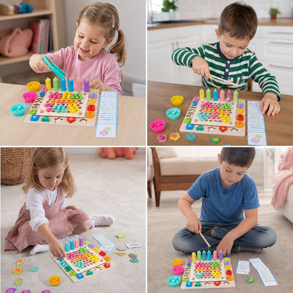 6-in-1 Montessori Wooden Fishing Game – Numbers, Colours & Fine Motor Skills Learning Toy for Kids